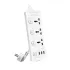 Deli ET410 2 Pin 3-Port + 3 USB White Power Strip